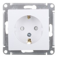 Розетка Schneider Electric Atlas Design ATN000145 скрытая установка белая с заземлением со шторками