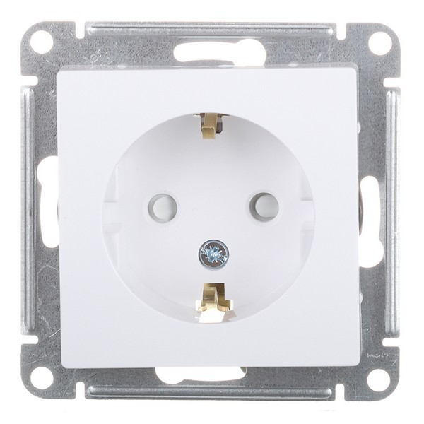 Розетка Schneider Electric Atlas Design ATN000145 скрытая установка белая с заземлением со шторками