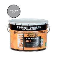 Грунт-эмаль по ржавчине 3в1 Dali гладкая глянцевая серый RAL 7004 10 л
