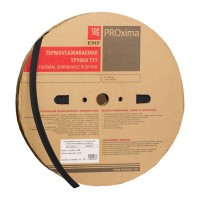 Трубка термоусадочная EKF ТУТ 8/4 мм черная (100 м)