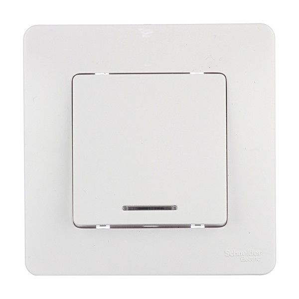 Выключатель с рамкой Schneider Electric Blanca BLNVS010111 одноклавишный скрытая установка белый с подсветкой
