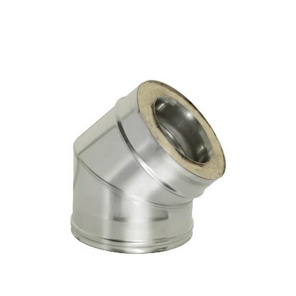 Отвод Дымок 45° х d150х230 мм с изоляцией AISI 439