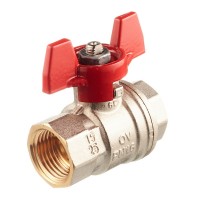 Кран шаровой латунный Oventrop Optibal (1076104) 1/2 ВР(г) х 1/2 ВР(г) бабочка прямой