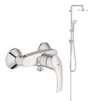 Душевая система GROHE New Tempesta с верхним душем D200 мм F2 и ручной лейкой D100 мм F4 со смесителем