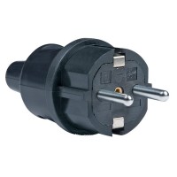 Вилка Aling-conel STANDARD (306.13) прямая с заземлением 1 фаза 16 А 250 В IP20 черная