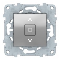Кнопка управления жалюзи двухклавишная Schneider Electric Unica NEW NU520830 скрытая установка алюминий