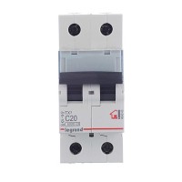 Автоматический выключатель Legrand TX3 (404043) 2P 20А тип C 6 кА 230-400 В на DIN-рейку