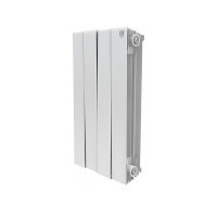 Радиатор биметаллический Royal Thermo Piano Forte 500 мм 4 секции 1" боковое подключение 591х320 мм белый