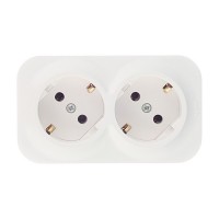 Розетка Legrand Quteo 782213 двойная открытая установка белая с заземлением