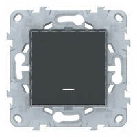 Переключатель Schneider Electric Unica NEW NU520354N одноклавишный на 2 направления скрытая установка антрацит с подсветкой