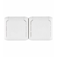 Розетка Legrand Quteo 782323 двойная открытая установка белая с заземлением IP44 с крышкой влагозащищенная