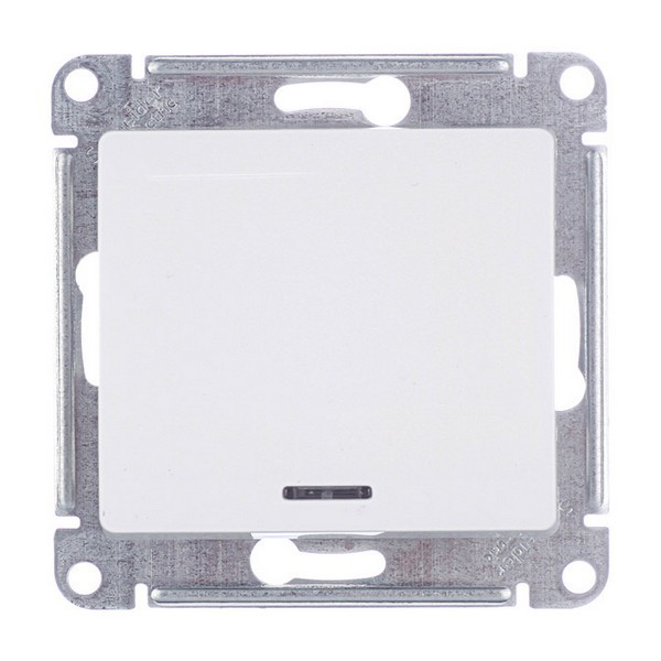 Выключатель Schneider Electric Glossa GSL000113 одноклавишный скрытая установка белый с подсветкой