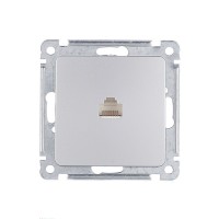 Розетка компьютерная HEGEL Master РСК-400-06 скрытая установка серебро один модуль RJ45