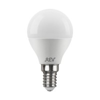 Лампа светодиодная REV 7 Вт E14 шар G45 2700К теплый белый свет 180-240 В матовая