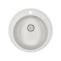 Мойка для кухни GRANULA Standart 480х480х190 мм врезная круглая без крыла кварц белый