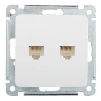 Розетка компьютерная HEGEL Master РСКК-440 скрытая установка белая два модуля RJ45 cat 5e