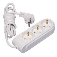 Удлинитель бытовой Makel (N3210063) c заземлением 5 м 16 А 250 В 2,2 кВт 3 розетки ПВС 3х1 мм2 IP20 белый