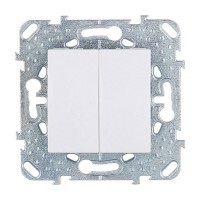Выключатель Schneider Electric Unica MGU5.211.18ZD двухклавишный скрытая установка белый