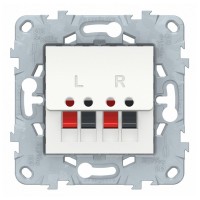 Розетка аудио Schneider Electric Unica NEW NU548618 скрытая установка белая два модуля аудио