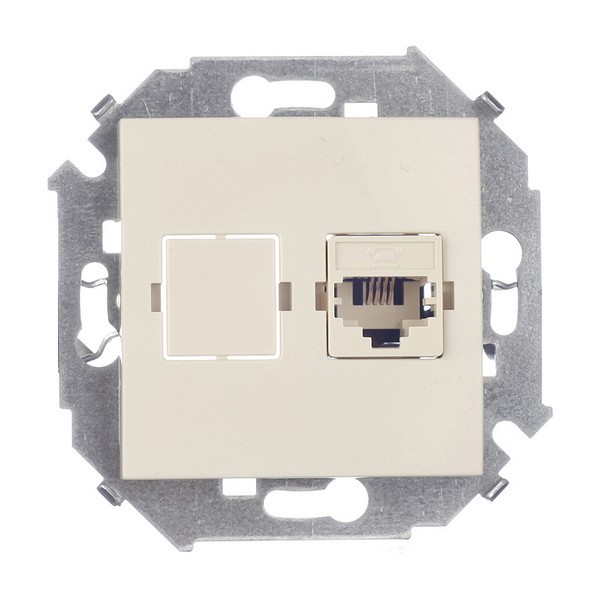 Розетка телефонная Simon 15 1591480-031 скрытая установка слоновая кость один модуль RJ11 cat 5е
