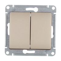 Выключатель Schneider Electric Glossa GSL000451 двухклавишный скрытая установка титан