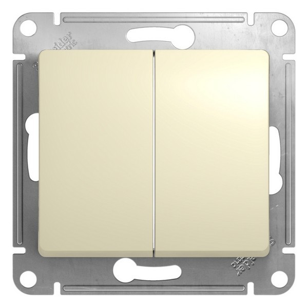 Переключатель Schneider Electric Glossa GSL000265 двухклавишный на 2 направления скрытая установка бежевый IP20