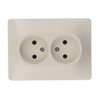 Розетка с рамкой Schneider Electric Glossa GSL000220 двойная скрытая установка бежевая без заземления