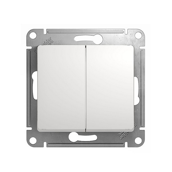 Выключатель Schneider Electric Glossa GSL000151 двухклавишный скрытая установка белый