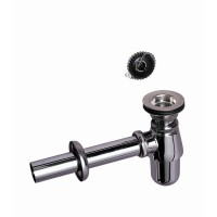 Сифон для раковины WIRQUIN 30719166 1 1/4"x32 мм с выпуском D 63 мм и пробкой отвод с розеткой лат