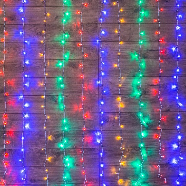 Гирлянда светодиодная Neon-Night Дождь 144 LED свечение мультиколор 1,5х1,5 м (235-039)