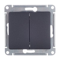 Выключатель Schneider Electric Glossa GSL000751 двухклавишный скрытая установка антрацит