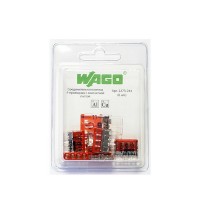 Клемма на 4 провода Wago 2273-244 0,5-2,5 кв. мм с пастой (6 шт.)
