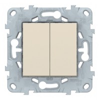 Выключатель Schneider Electric Unica NEW NU521144 двухклавишный скрытая установка бежевый