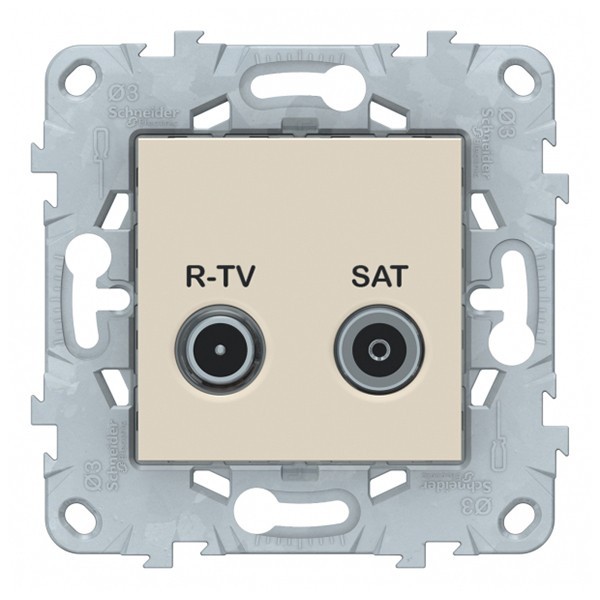Розетка телевизионная Schneider Electric Unica NEW NU545544 оконечная R-TV-SAT скрытая установка бежевая