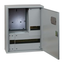 Щит учетно-распределительный навесной EKF Basic ЩУРн 3/24 металлический IP31 500х400х160 мм 24 модуля с окном для снятия показаний счетчика