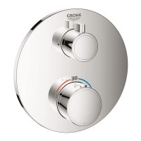 Смеситель термостат для душа скрытого монтажа GROHE Grohtherm 24075000 без встраиваемого механизма в комплекте с переключателем