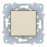 Переключатель Schneider Electric Unica NEW NU520344N одноклавишный на 2 направления скрытая установка бежевый с подсветкой