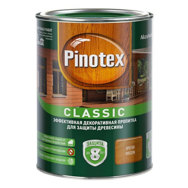 Антисептик Pinotex Classic декоративный для дерева орегон 1 л