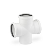 Крестовина Rehau Raupiano Plus d110х110х110 мм 87° пластиковая шумопоглощающая одноплоскостная для внутренней канализации