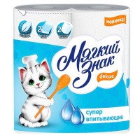 Полотенце бумажное Мягкий знак DELUXE двухслойное 2 рулона белое