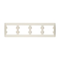Рамка Schneider Electric Glossa GSL000204 четырехместная горизонтальная бежевая