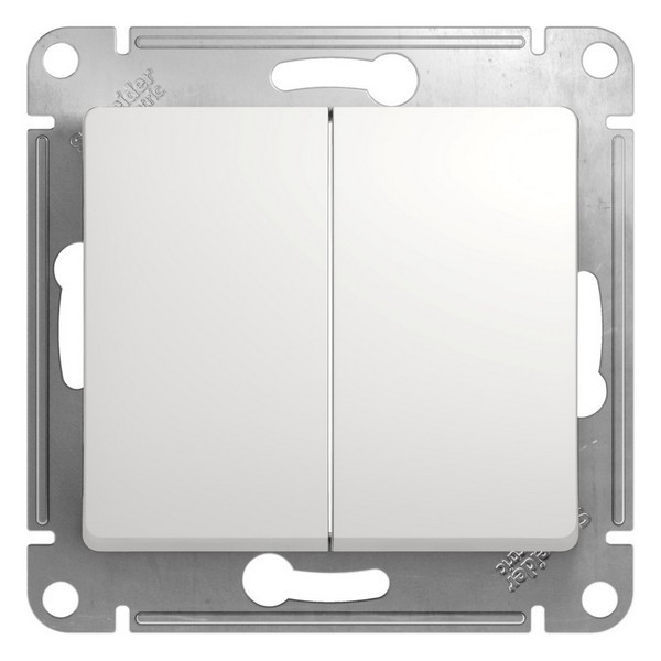 Переключатель Schneider Electric Glossa GSL000165 двухклавишный на 2 направления скрытая установка белый IP20
