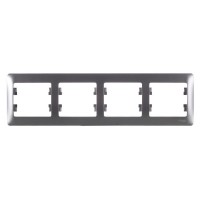 Рамка Schneider Electric Glossa GSL000304 четырехместная горизонтальная алюминий