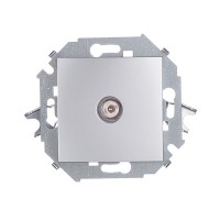 Розетка телевизионная Simon 15 1591475-033 оконечная TV скрытая установка алюминий