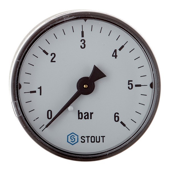 Манометр Stout (SIM-0009-500608) 1/4 НР(ш) аксиальный 6 бар d50 мм