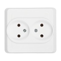 Розетка с рамкой Schneider Electric Этюд PC16-005B двойная скрытая установка белая без заземления
