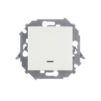 Выключатель Simon 15 1591104-030 одноклавишный скрытая установка белый с подсветкой