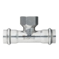 Тройник VALTEC (VTi.932.I.220522) 22 мм х 3/4 ВР(г) х 22 мм нержавеющая сталь