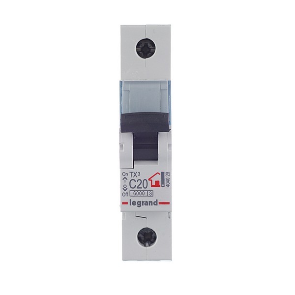 Автоматический выключатель Legrand TX3 (404029) 1P 20А тип C 6 кА 230-400 В на DIN-рейку