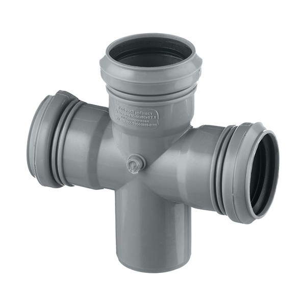 Крестовина Pro Aqua Comfort d50х50х50 мм 87° пластиковая одноплоскостная для внутренней канализации